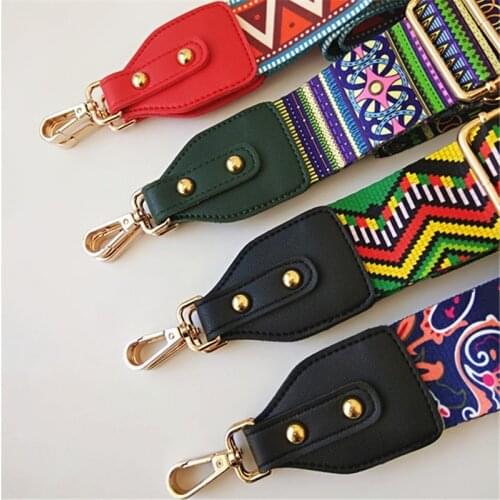 Fashion luxury Shoulder Bag Strap Handle Colorful Ethnic Style Wide Shoulder Belts Replacement Shoulder Hanger Handbag Straps
