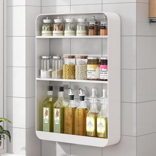 Bathroom Shelves Wall Mounted Kitchen, Bathroom, Toilet, Bath, Toilet, Washing Table, Punch-free Storage Rack