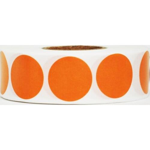 New Orange 19mm Round Food Safety Permanent Adhesive Label Sticker Adhesive Labels 1000/Roll, 1 Rolls/Pack