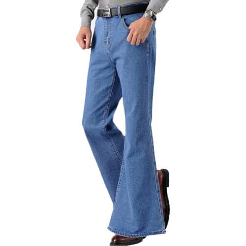 2021 New Jeans For Men Fashion Retro Big Flared Jeans Mens New Loose Denim Flared pants Mens Wide-Leg Booty Pants
