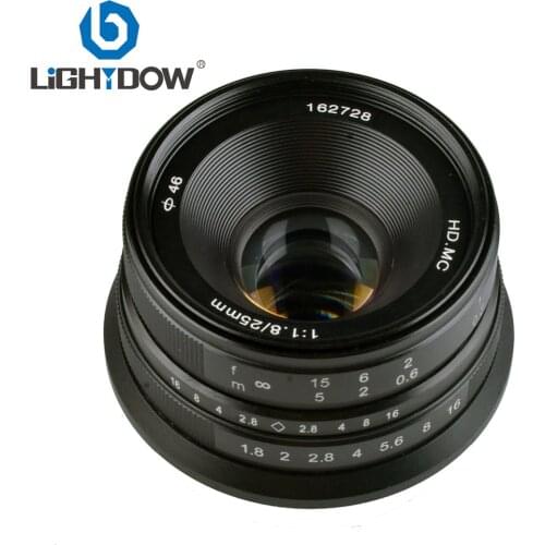 Lightdow 25mm F1.8 Manual Prime Lens to for Sony E Mount /FX Mount/ for Micro 4/3 Cameras A6500 A6300 X-A1 X-A2 G1 G3 G4 G5 G6