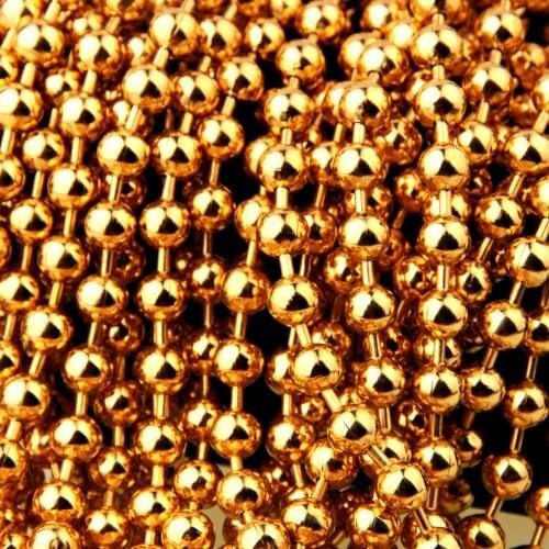 Wholesale 10 meters 6mm Fashion Gold Beads Chain Buckle High Quality Stainless Steel Jewelry