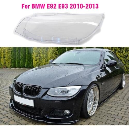 Car Front Headlight Cover For BMW 3 series Coupe E92 E93 2010-2013 Auto Glass Lens Case Head Light Caps Lampshade Shell