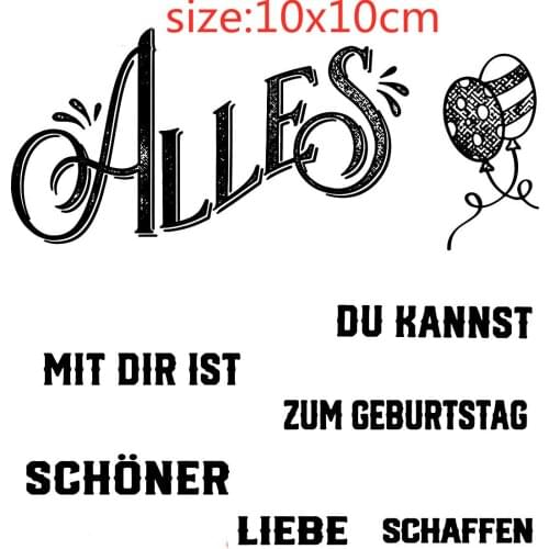 German Text Silicone Clear Rubber Stamp Sheet Cling Scrapbooking DIY Cute Pattern Photo Album Paper Decoration