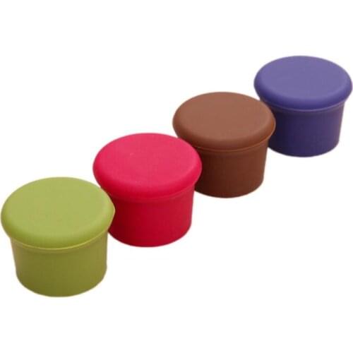 Random Color Mix-colored Silicone Beer Bottle Cap Wine Stopper Vinegar Soy Corktail Lid Bottle Cover Good Seal Kitchen Gadgets