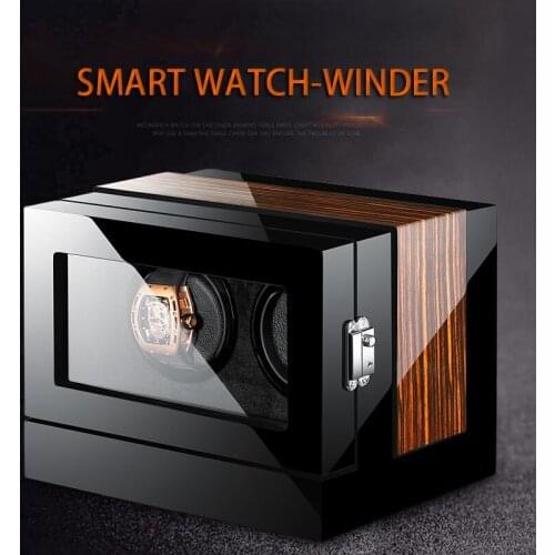 Luxury Smart Automatic Watch Winder Double Rotate Top Quality Mechanical Watch Box Black Steel Motor Shaker Storage Organizer
