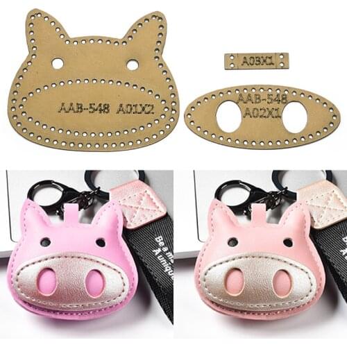 1 Set DIY Kraft Paper Template Cute Cartoon Cow Decorations Craft Paper Pattern Keychain Pendant Stencil Sewing Pattern Supplies