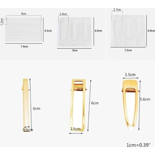 Silicone Resin Epoxy Mold Hair Clip Barrette Making Kit DIY Jewelry Casting Tool F3MF