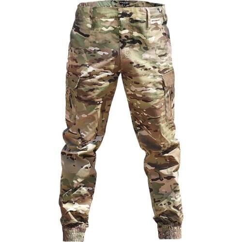 Outdoor Mens Water Resistant Camouflage Military Trousers Hiking Combat Training Multi-pocket Tactical Pencil Pants Overalls