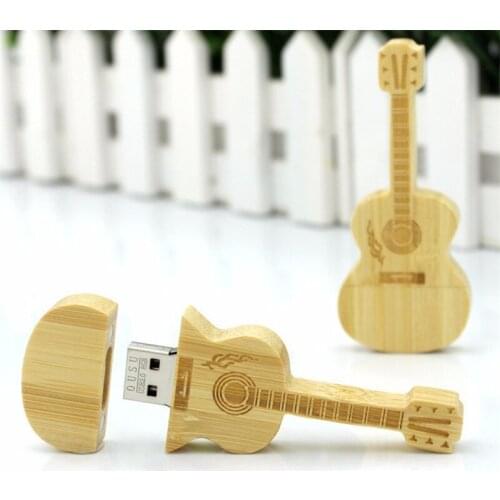 Wood Usb Flash Drive 32GB 64GB 128GB U Disk Memory Stick Pendrive Wooden Guitar Usb Stick Flash Disk 4GB 8GB 16GB Pen Drive