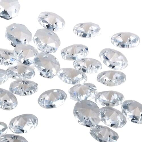 H&D 18mm Octagon Beads Chandelier Crystals Parts,Chandelier Replacements,Clear,50pcs