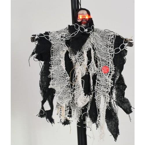 Halloween Iron Chain Hanging Ghost Bar Decoration Ghost Festival Props Horror Ghost Electric Voice Control Tricky Toys xx99