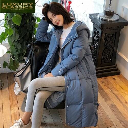Women Winter 90% Jacket Duck Down Coat Female Long Warm Down Parka Down Jacket Woman Hooded Outwear Clothes 2021 LWL1281