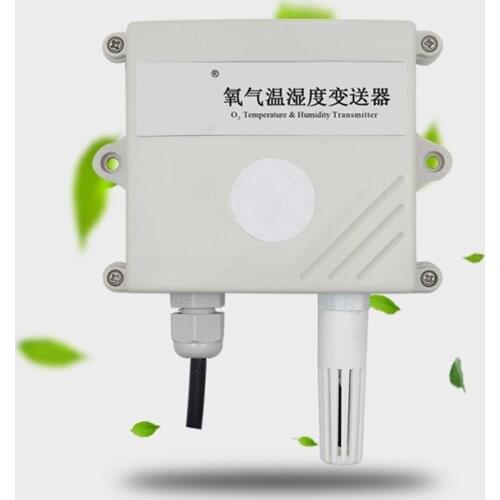 0-25%vol Gas detection Sensor transmitter O2 0-5V/0-10V/4-20MA/RS485 with Humidity and Temperature Sensor