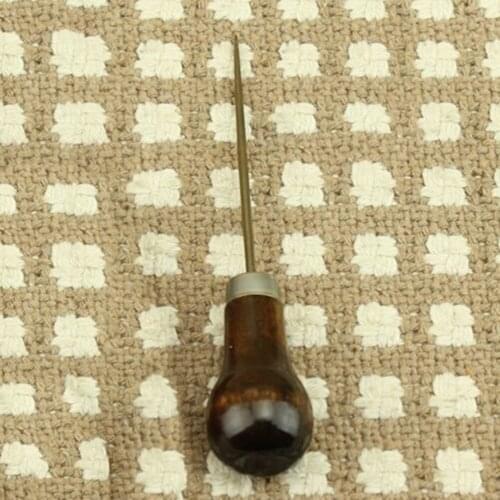 1Pc Professional Leather Wood Handle Awl Tools For Leathercraft Stitching Sewing Accessories