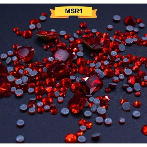 100pcs/pack Mix Size 3D Crystal Nail Art Charms DIY Glass Rhinestones Nail Accessories