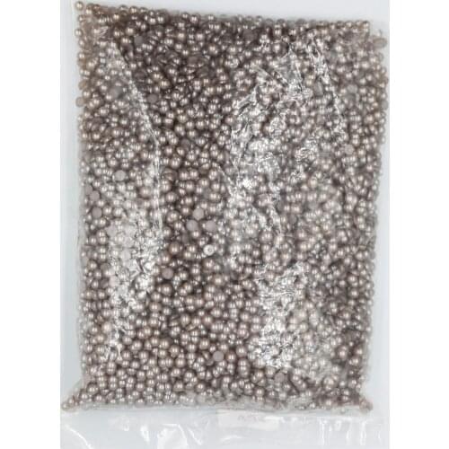 2mm~14mm All Size Lt.Coffee Color Flat back ABS round Half Pearl beads, imitation plastic half pearl beads