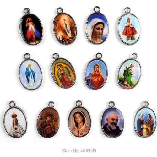 25*16 mm Religious Pendant Cathlic Saint Figures Many Picture For Selection