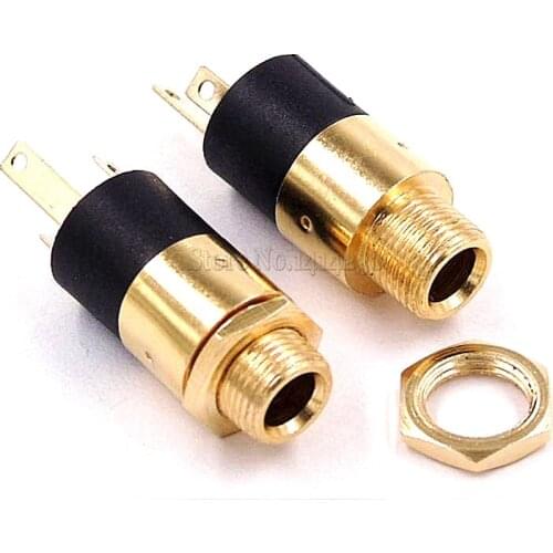 5PCS 3.5MM cylindrical socket PJ-392 Stereo Female Socket Jack with Screw 3.5 Audio Video Headphone Connector PJ392 GOLD PLATED