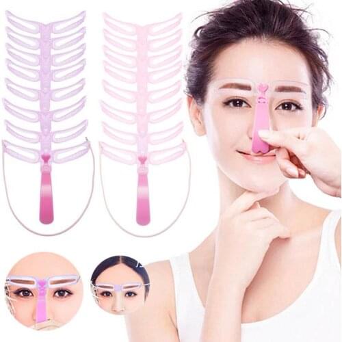 8PCS Eyebrow Shaper Makeup Template Eyebrow Grooming Shaping Stencil Kit DIY Eyebrow Template Reusable 8 in1 Eyebrow Shaping