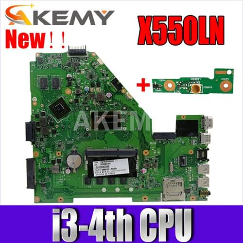 Akmey X550LN Laptop motherboard For Asus X550LD A550L Y581L W518L X550LN Test original mainboard I3-4030U 4GB-RAM GT840M