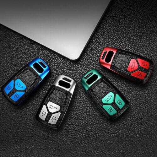 Accessories for Audi A4 B9 Q5 Q7 TT TTS 8S 2016 2017 Car Smart Remote TPU Leather Car Key Cover Case Keys Holder Protector