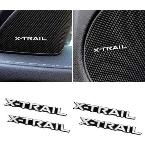 For Nissan X-TRAIL XTRAIL T30 T31 T32 2013-2019 Accessories 3D aluminum speaker stereo speaker badge emblem Sticker 4pcs