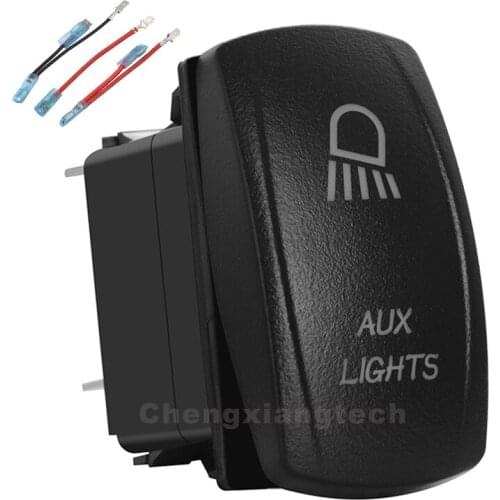 Aux Lights Up Blue & Red Led Rocker Switch ARB Carling 5P SPST ON/OFF 12v/24v +Jumper Wires Set Car Boat Truck Waterproof