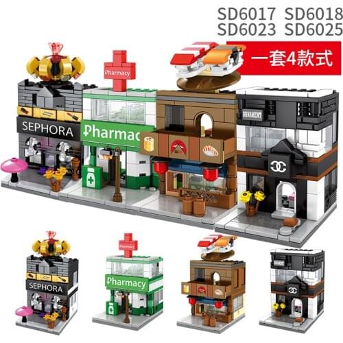 SEMBO Blocks Mini Shop Model Building Bricks Micro street Store Cute Architecture Educational toys for Children Christmas Gifts