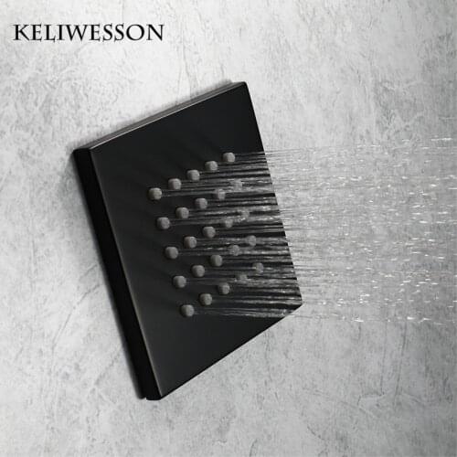 Black Rainfall Shower Body Jets 100mm Spray Jet Brass 4 Inch Rain Sprayer Square Shape Bathroom Shower Accessories Wall Mounted