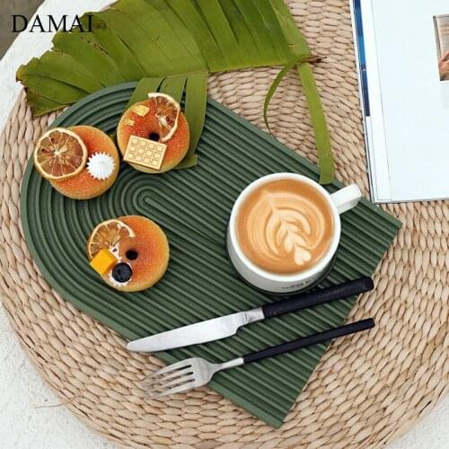 Nordic Modern Wooden Trays Decorative Water Ripple Afternoon Tea Dessert Plate Jewelry Display Tray Living Room Desktop Ornament