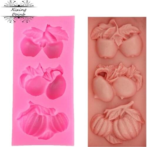 DIY silica gel mold pumpkin radish shape chocolate fudge craft cake decoration kitchen baking cake tool