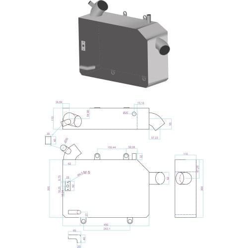 Golpher Aluminium Custom Made Charge Cooler for KTM XBOW - based on customers diagram