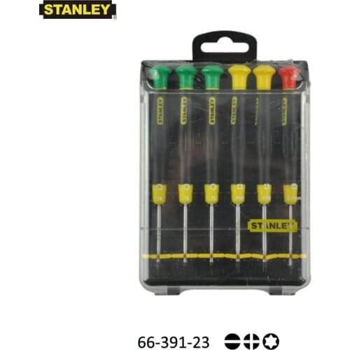Stanley 6pcs phillips pozidriv precision micro screwdriver kits torx phillips slotted mini screwdriver set electrical tools kit