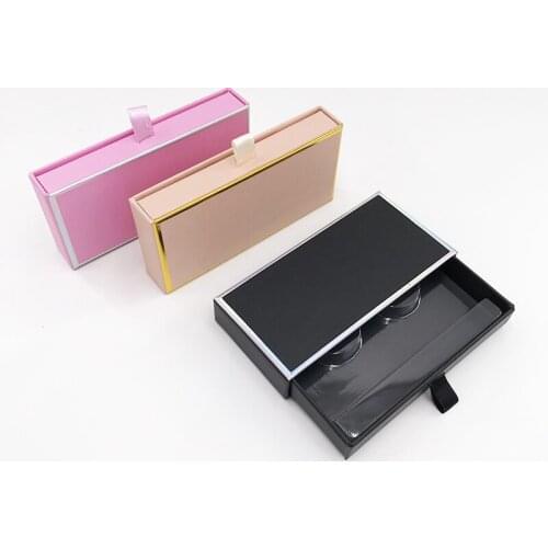 Pink/Black/Gold Color Drawer Lashes Boxes Wirh Clear Tray Custom Private Label Packaging Eyelashes Cases 10/30/50Pcs Package