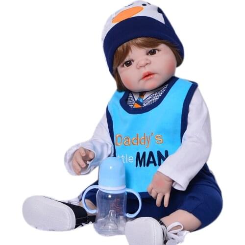 Bebes reborn boy dolls toys 23" Full silicone vinyl body reborn babies dolls children play house toys gift