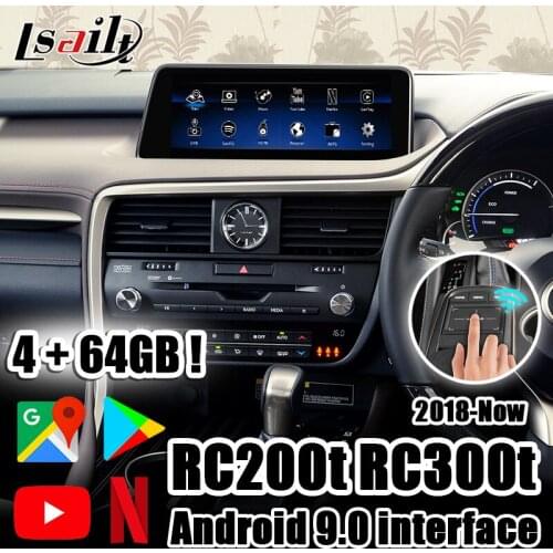 Lsailt Android 9.0 GPS Navigation Multimedia Interface box for Lexus RC200t RC300h 2013-20 with CarPlay , YouTube, 4GB+64GB