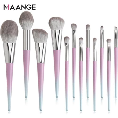 MAANGE 12pcs High Quality Makeup Brushes Set Foundation Highlight Contour EyeShadow Eyebrow Large Loose Powder Pincel Maquiagem