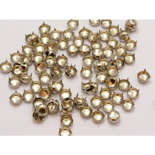 100 Silver-plate Tone Metal Dome Claw Punk Studs Rivets 8mm Belt LeatherCraft DIY