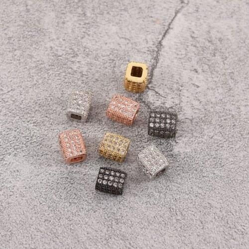 Micro Pave Zircon Beads Charms for Bracelet Making Jewelry