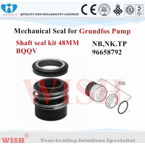 Grundfos 96658792 BQQV seal kit 48MM shaft for mechanical seal pump Grundfos NB, NK, TP series