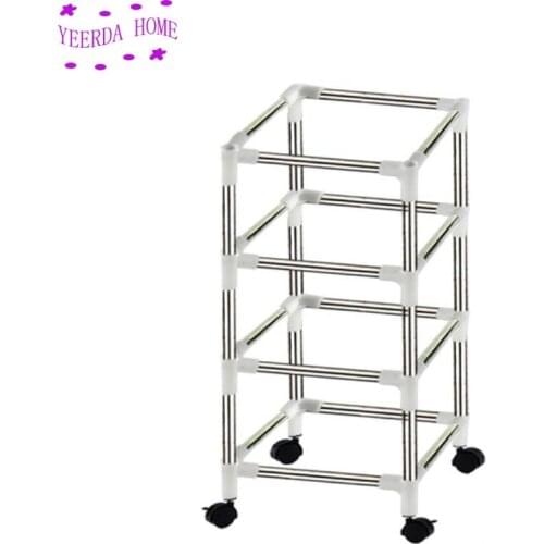 Single Row Multi-layer 3/4/5-layer Stainless Steel Thickened Seeding Nursery Pot Tray Stand Plant Pot Base Stand - Silver