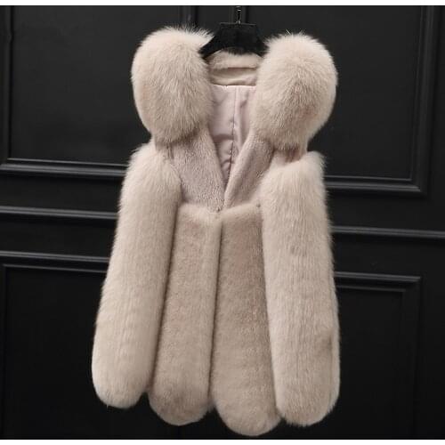 Coat Winter Thick Warm Short Coats Women Korean Vintage Slim Waistcoat Real Fox Fur Vest Chalecos Para Mujer ZL679