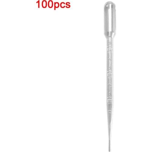 100PCS 3ML Disposable Plastic Eye Dropper Transfer Graduated Pipettes Office Lab Experiment Supplies