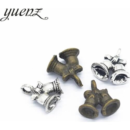 YuenZ 10pcs Christmas bell Charms Tibetan Silver Bronze Pendants Antique Charm Jewelry Making DIY Handmade Craft 17*15mm P109