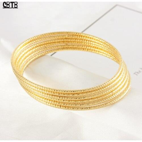 Simple Trend Lucky Gold Multi-layer Spiral Pattern Jewelry Womens Bracelet Jewelry Islamic Muslim Party Holiday Gifts Wholesale