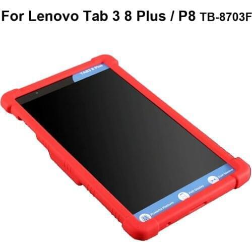 Silicone Stand Anti Knock Case for Lenovo Tab 3 8Plus Sleeve Pouch Tab3 8 Plus Cover P8 TB-8703 Holder LenovoP8 8703F Capa Bag