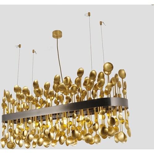 Modern Chandelier LED Copper Spoon Fixture Pendant Ceiling Lamp Hallway Light PA0517