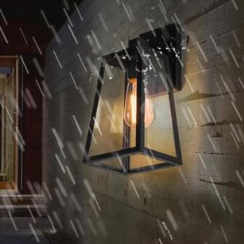 Glass porch lamp industrial outdoor hotel wall lamps garden American retro outdoor wall lamp iron WJ912