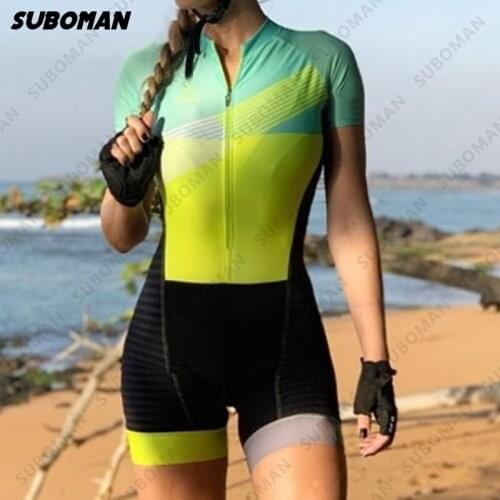 Suboman womens cycling jersey suit summer mountain bike suit Pro sportswear jumpsuit suit Maillot macaquinho ciclismo feminino